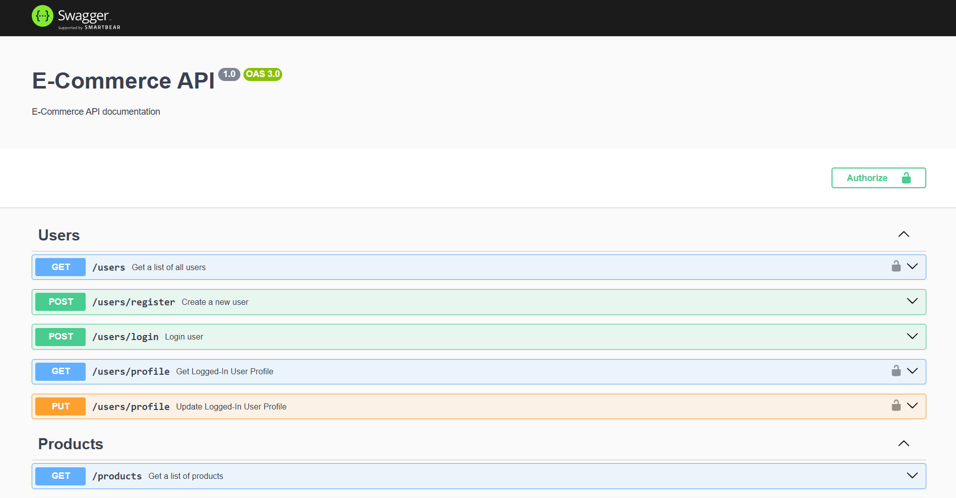 E-Commerce API preview 1